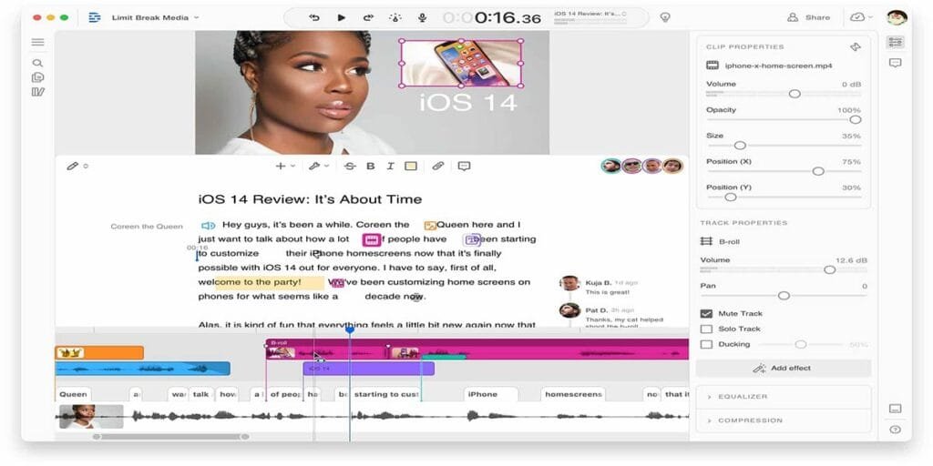 Descript Overdub screenshot ai voice cloning tools